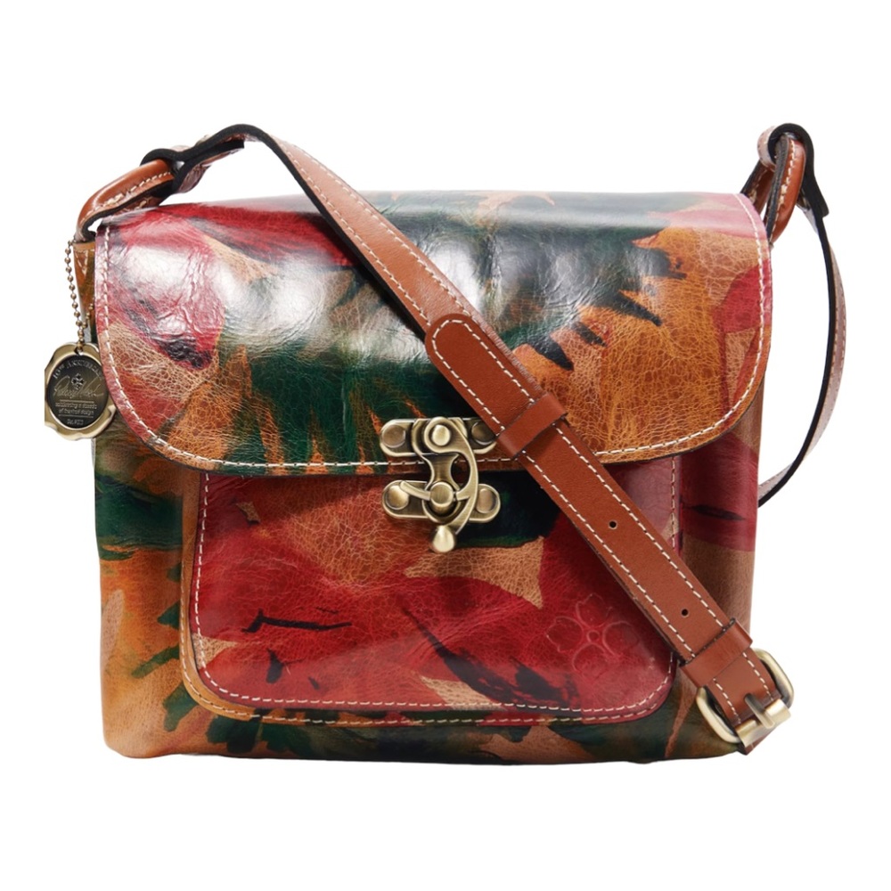 Patricia Nash Leather Leandra Flap Crossbody Multi Floral Spring